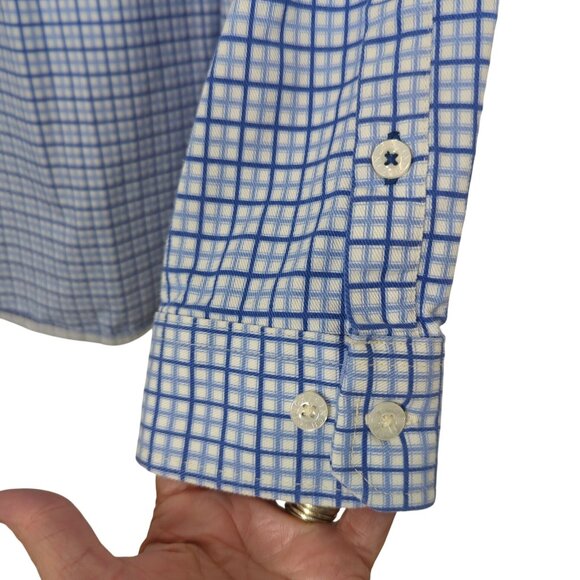 Cinch WRX Mens Blue White Work Size Large Shirt Plaid Button Down - Picture 7 of 16